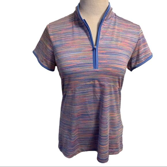 NWOT EP New York Multi-Color Quarter Zip Golf Polo Sz M - Picture 1 of 5